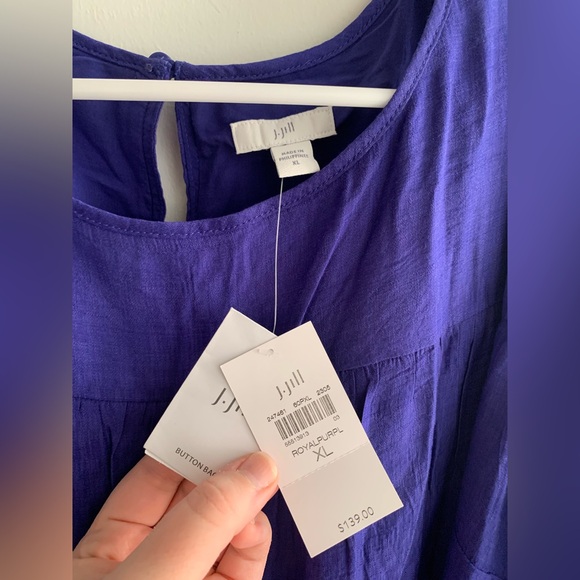 J. Jill Tiered Maxi Dress Royal Purple Spring Summer Flowy Women’s XL NWT - Picture 2 of 4